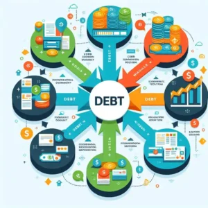 Debt management strategies flowchart outlining steps to financial freedom