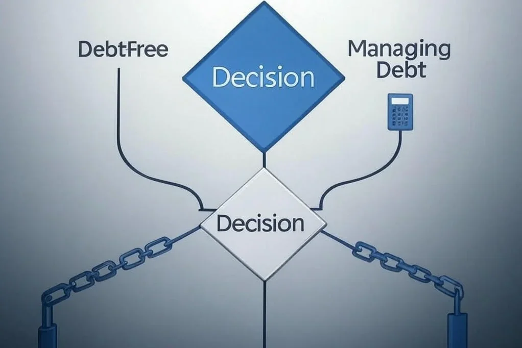 is-it-better-to-be-debt-free-or-have-debt decision flowchart