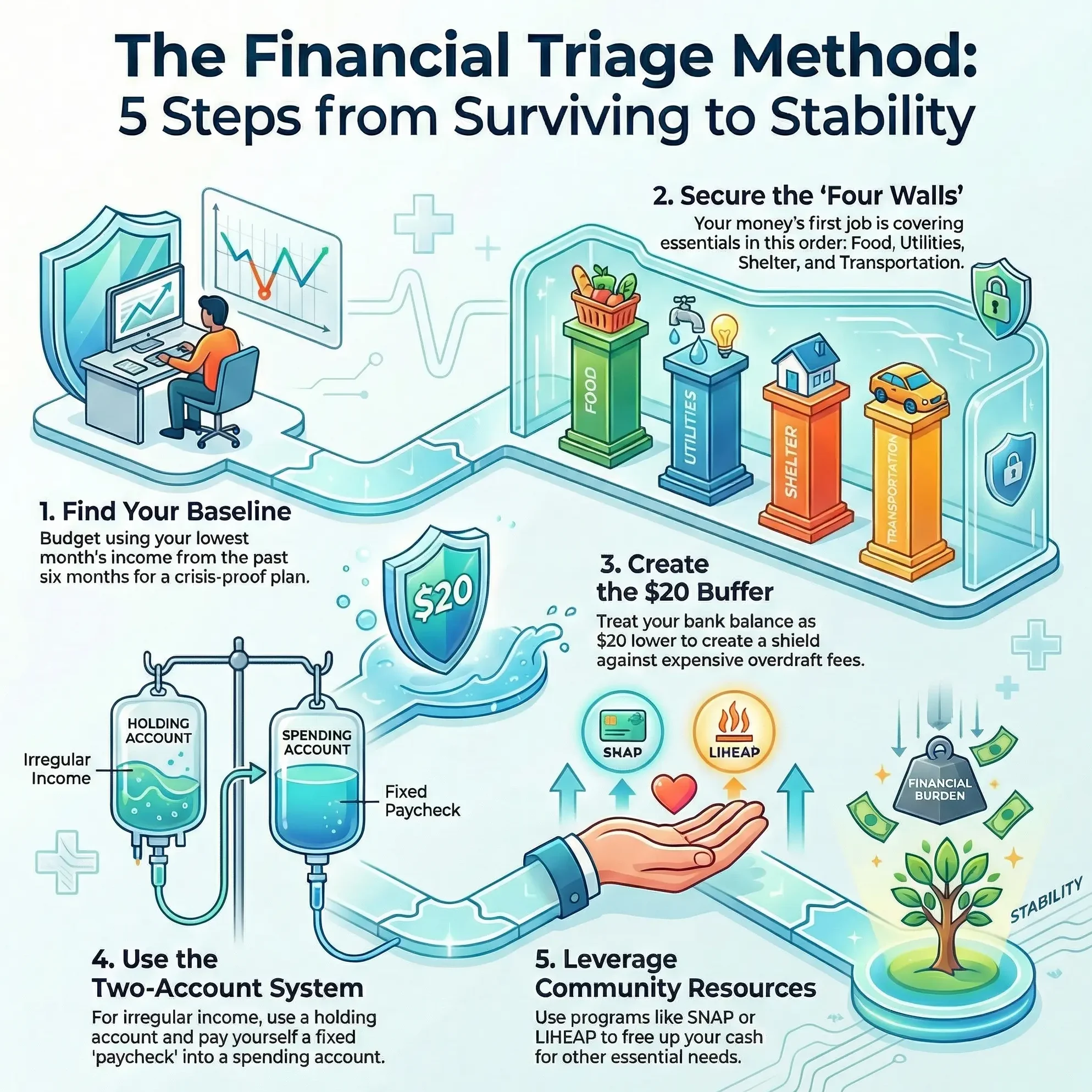 The Financial Triage Method:
5 Steps from Surviving to Stability