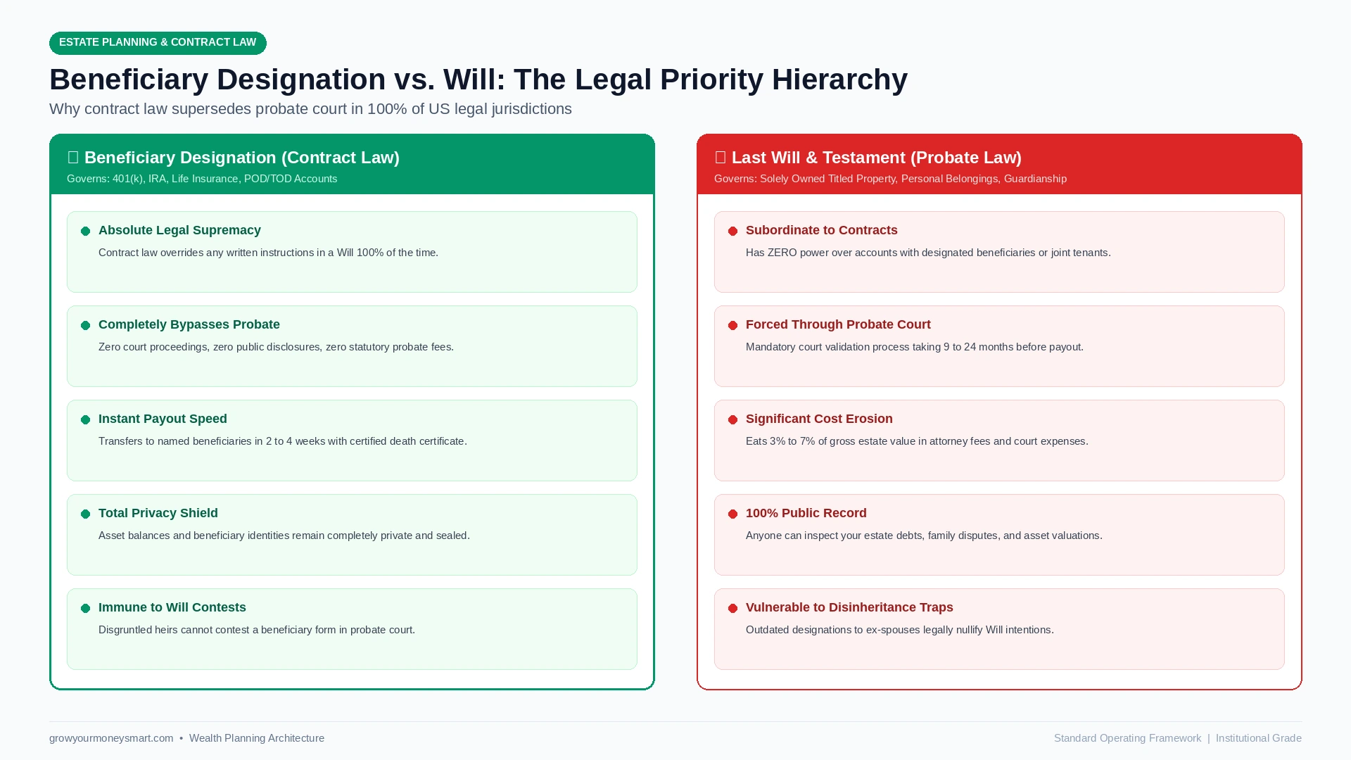 beneficiary designation vs will legal priority hierarchy diagram