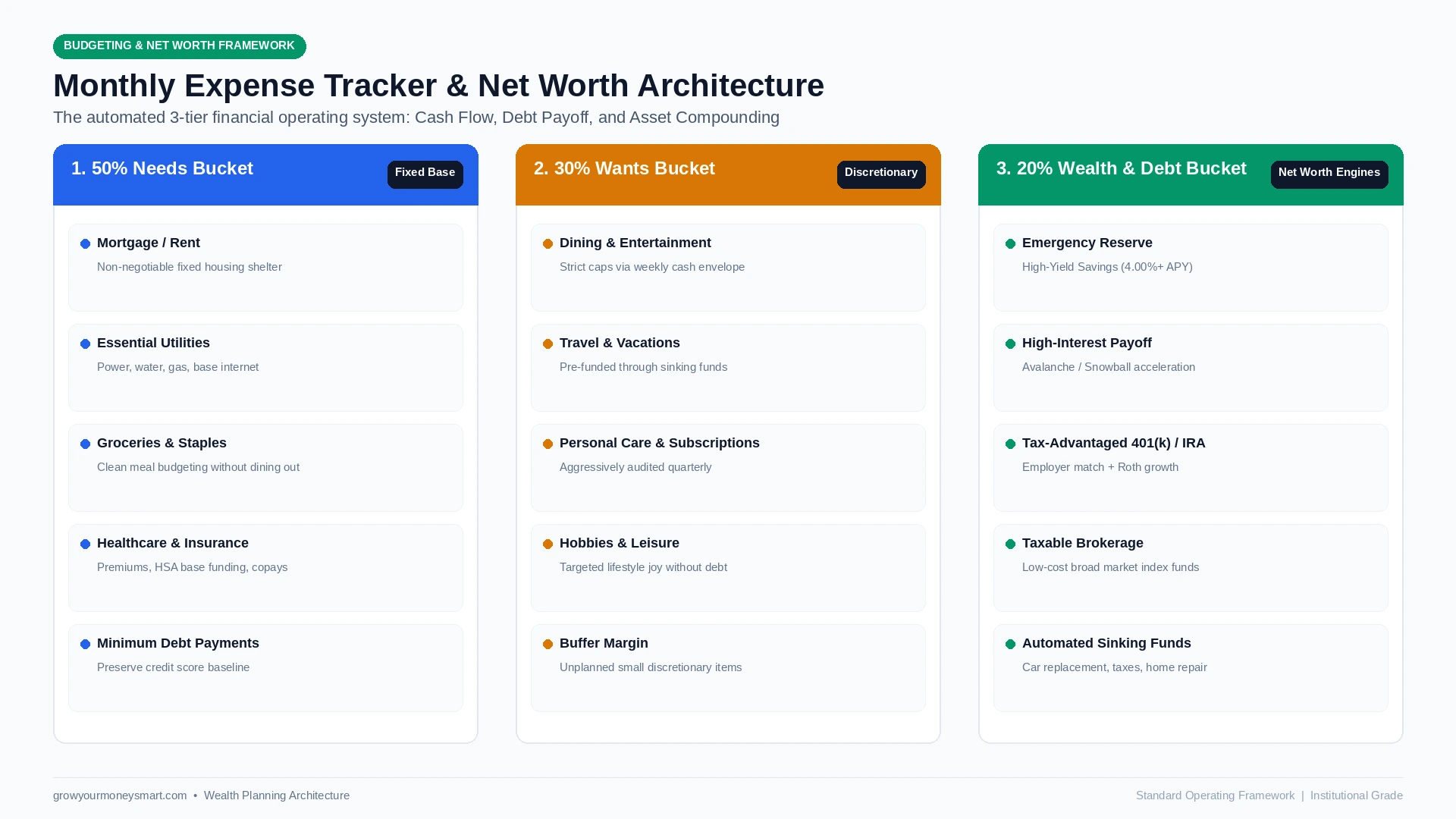 free monthly budget spreadsheet and net worth tracking architecture