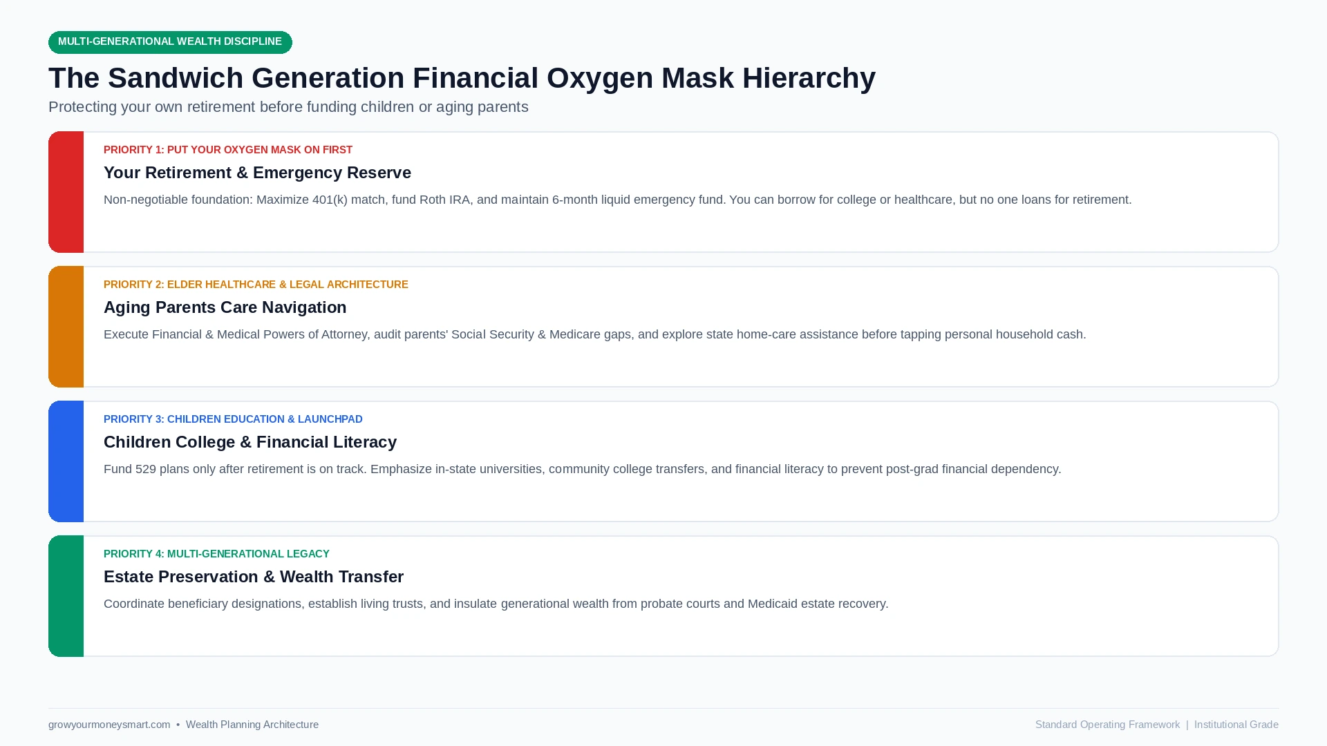 sandwich generation financial planning oxygen mask hierarchy diagram
