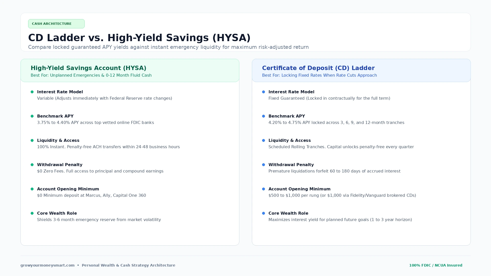 CD Ladder vs High Yield Savings Account Comparison Chart